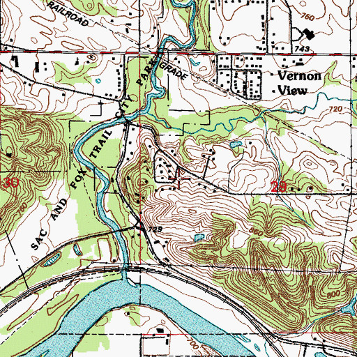 Topographic Map of West Bertram Fire Department, IA