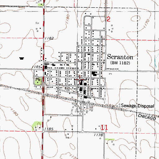 Topographic Map of Scranton Fire and Rescue Unit, IA