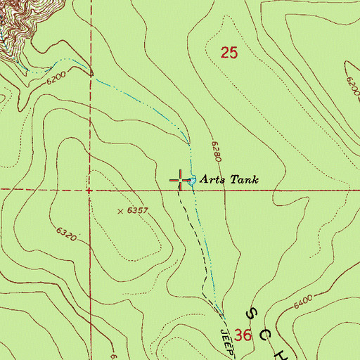 Topographic Map of Arts Tank, AZ