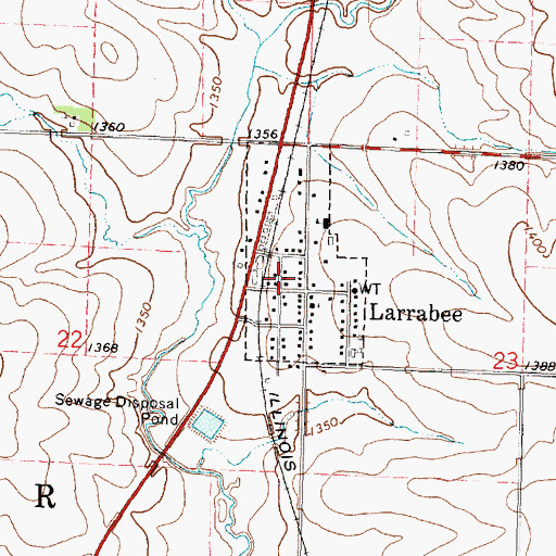 Topographic Map of Larrabee Fire Department, IA