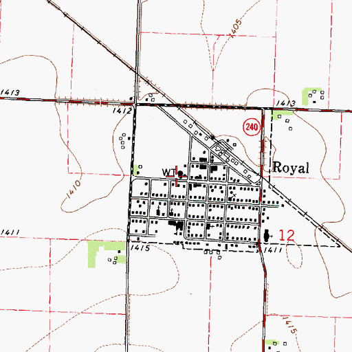 Topographic Map of Royal Fire and Rescue, IA