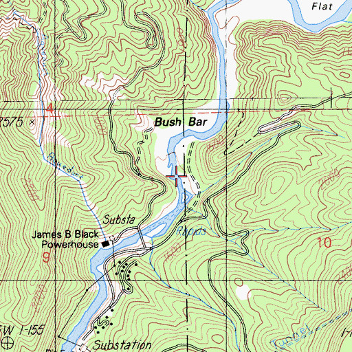 Topographic Map of Bush Bar School, CA