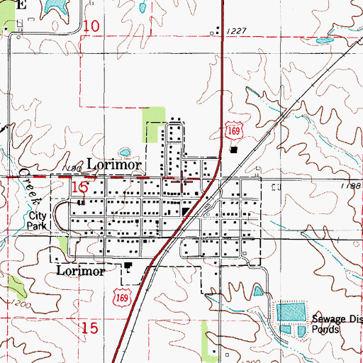 Topographic Map of Lorimor Emergency Medical Trained First Responders and Fire Department, IA