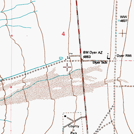 Topographic Map of Busher Creek, NV