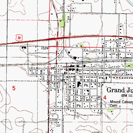Topographic Map of Grand Junction Fire and Rescue Unit, IA