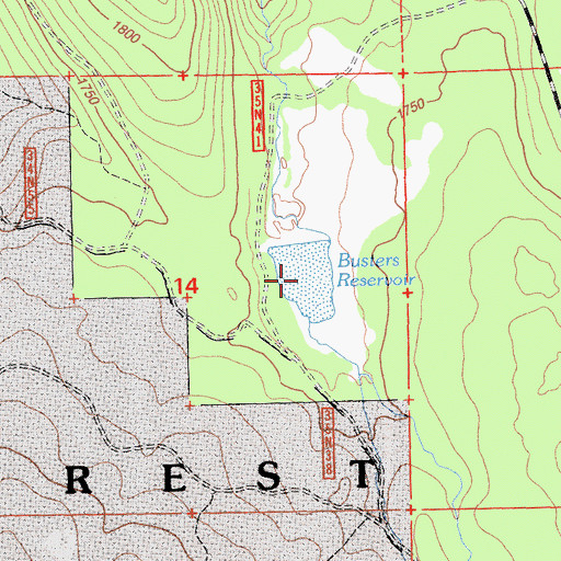 Topographic Map of Busters Reservoir, CA