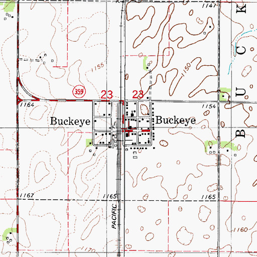 Topographic Map of Buckeye Fire Department Station 1 Headquarters, IA
