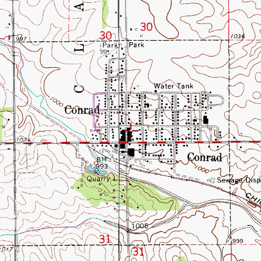 Topographic Map of Beaman - Conrad Emergency Responders, IA