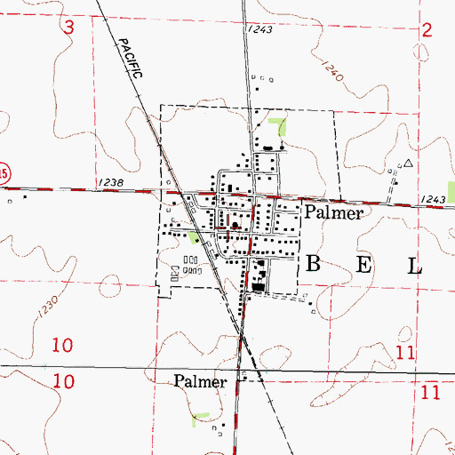 Topographic Map of Palmer Fire Department, IA
