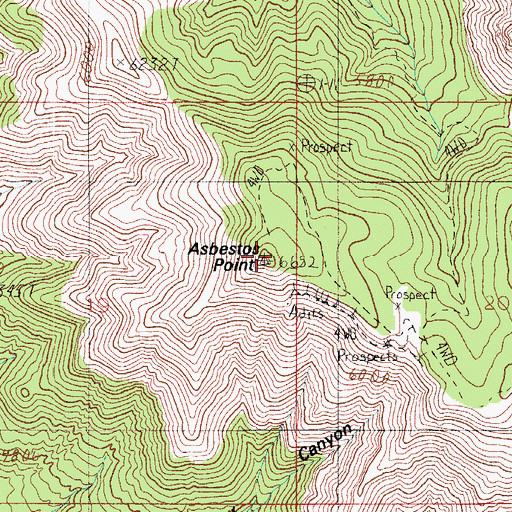 Topographic Map of Asbestos Point, AZ