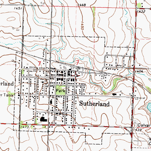 Topographic Map of Sutherland Fire Rescue and Ambulance, IA
