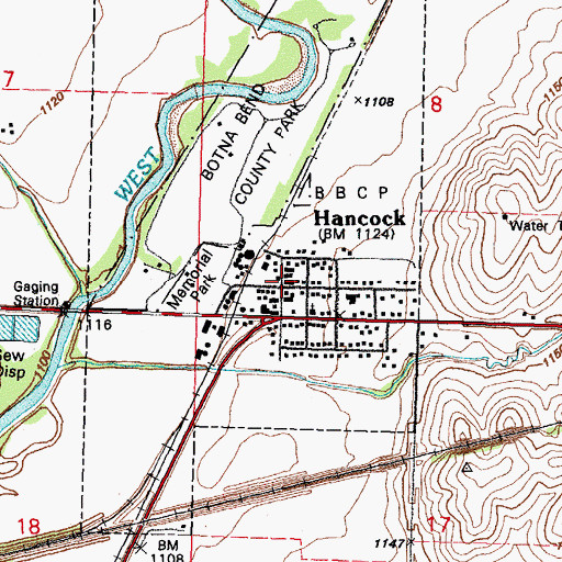 Topographic Map of Hancock Volunteer Fire Department, IA