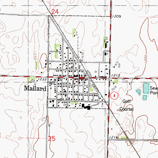 Topographic Map of Mallard Fire Department First Responders, IA