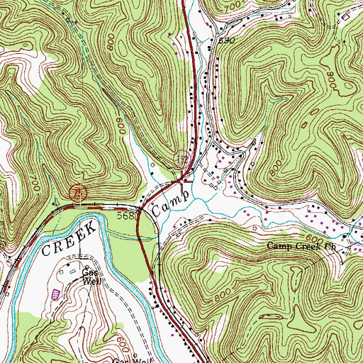 Topographic Map of Lavalette Volunteer Fire Department, WV