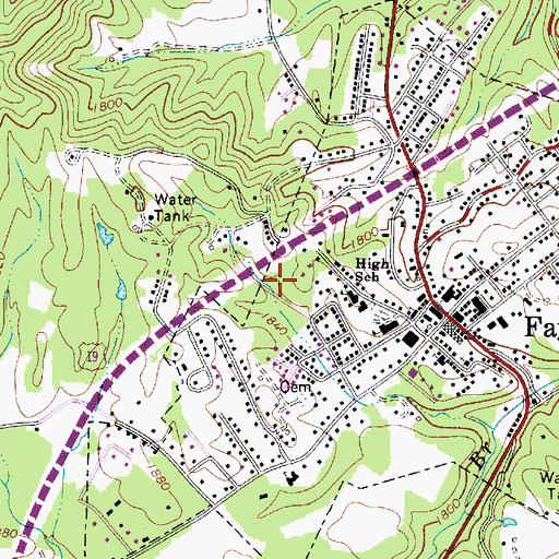 Topographic Map of Fayetteville Volunteer Fire Department, WV