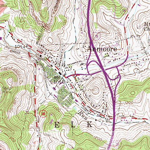 Topographic Map of Anmoore Volunteer Fire Department, WV