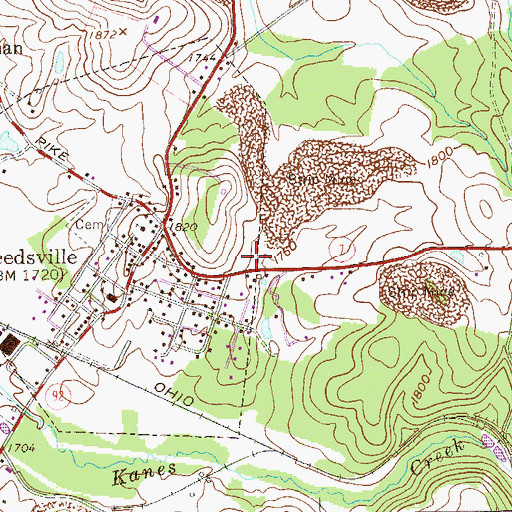 Topographic Map of Reedsville Volunteer Fire Department, WV