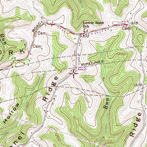 Topographic Map of Fork Ridge Community Volunteer Fire Department and Emergency Medical Services, WV