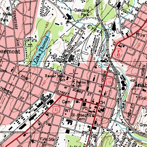 Topographic Map of Martinsburg Fire Department, WV
