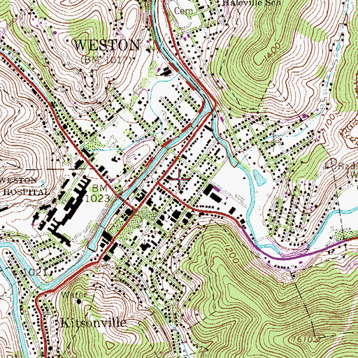 Topographic Map of Weston Volunteer Fire Department, WV