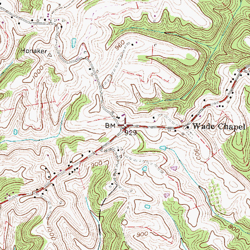 Topographic Map of Route 34 Volunteer Fire Department, WV