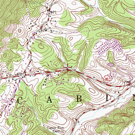 Topographic Map of Fountain Volunteer Fire Department, WV