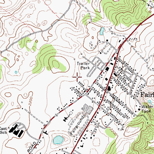 Topographic Map of Fairlea Volunteer Fire Department, WV