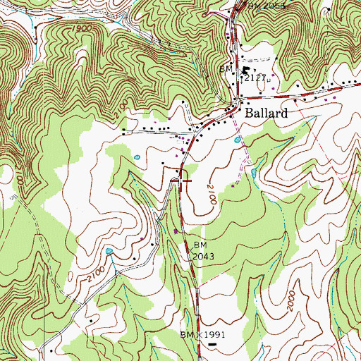 Topographic Map of Ballard Volunteer Fire Department, WV