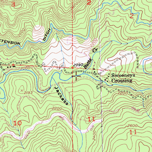 Topographic Map of Butte Creek, CA