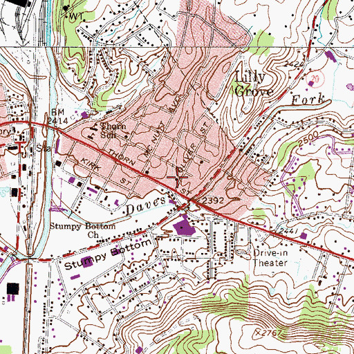 Topographic Map of Princeton Fire Department Station 2, WV