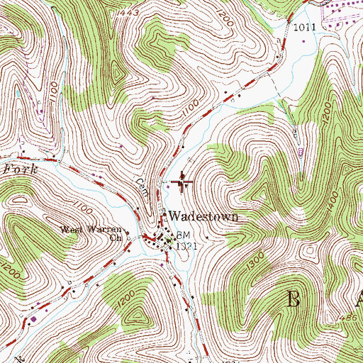 Topographic Map of Wadestown Volunteer Fire Department, WV