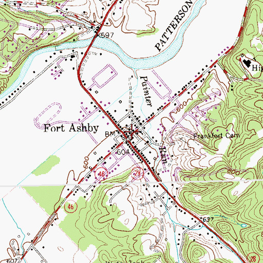Topographic Map of Fort Ashby Volunteer Fire Company, WV