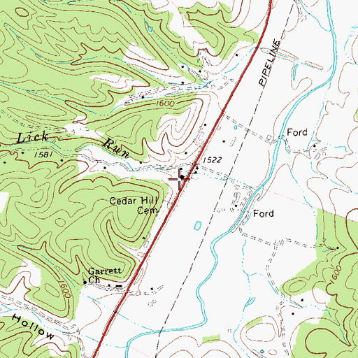 Topographic Map of Mathias Baker Volunteer Fire Department and Rescue, WV