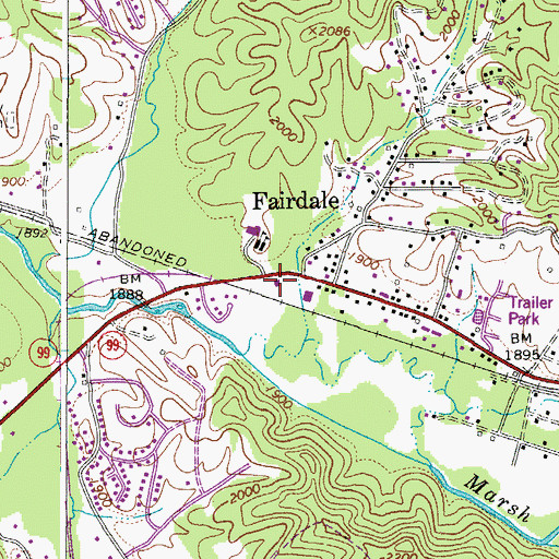 Topographic Map of Trap Hill Volunteer Fire Department and Rescue, WV