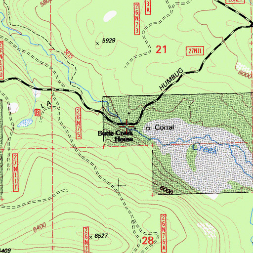 Topographic Map of Butte Creek House, CA