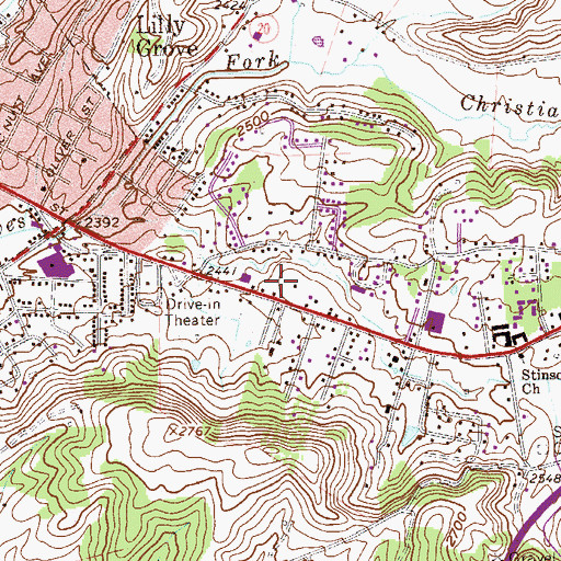 Topographic Map of East River Volunteer Fire Department, WV