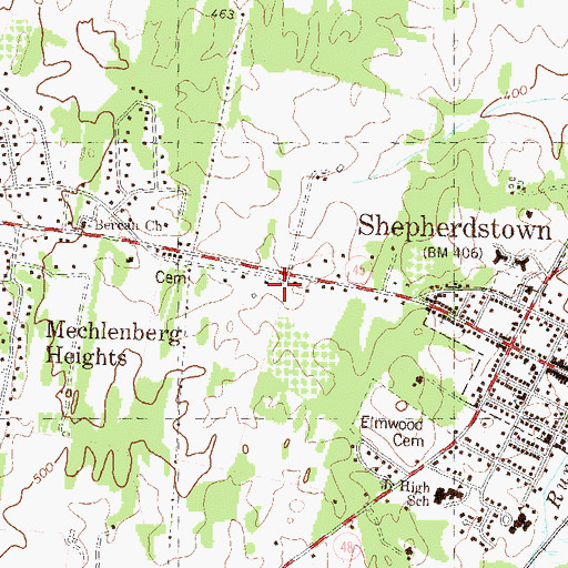 Topographic Map of Shepherdstown Volunteer Fire Department Company 3, WV