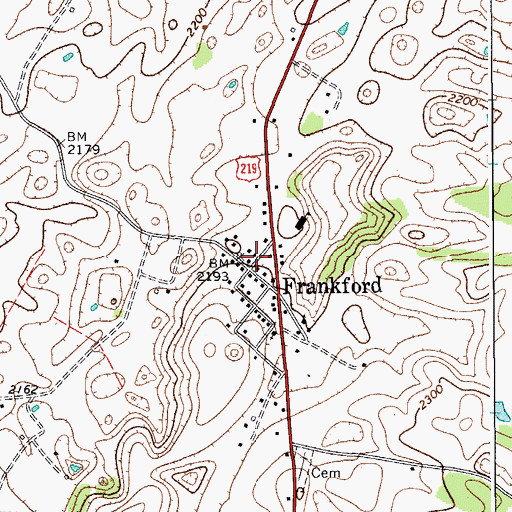 Topographic Map of Frankford Volunteer Fire Department, WV