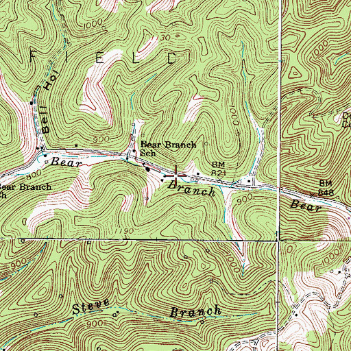 Topographic Map of Mud River Volunteer Fire Department, WV