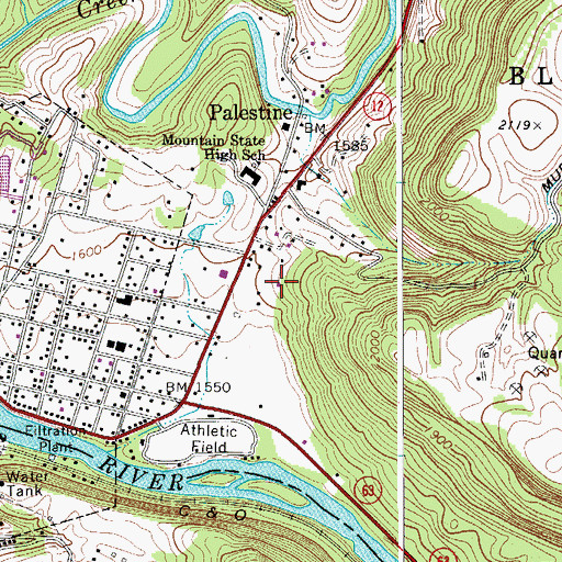 Topographic Map of Tri - County Volunteer Fire Department, WV
