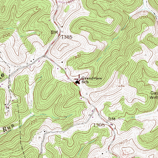 Topographic Map of Grandview Volunteer Fire Department, WV