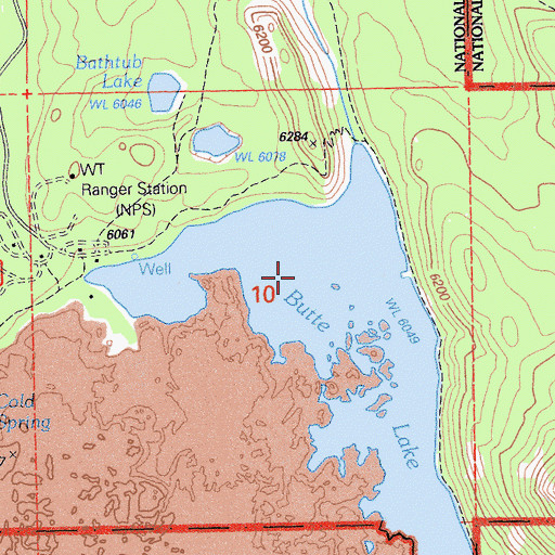 Topographic Map of Butte Lake, CA