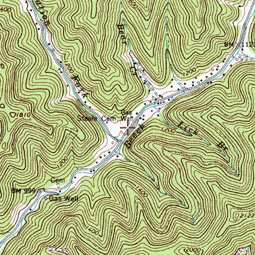 Topographic Map of Beech Creek Volunteer Fire Department, WV