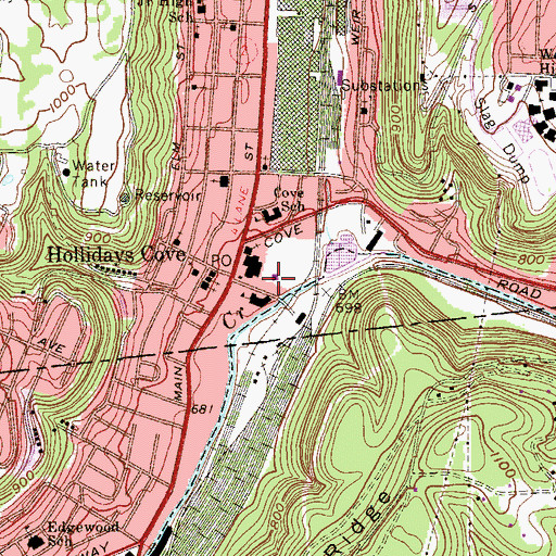 Topographic Map of Weirton Fire Department - Municipal Plaza, WV