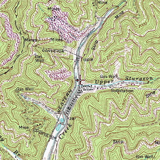 Topographic Map of Coal Mountain Volunteer Fire Department, WV