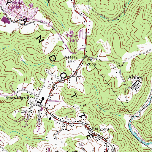 Topographic Map of Coal City Volunteer Fire Department, WV