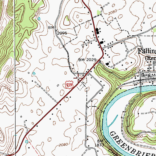 Topographic Map of Renick Volunteer Fire Department, WV