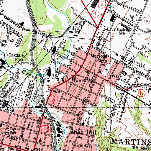 Topographic Map of Westphal Host Company Station 5 Martinsburg Fire Department, WV