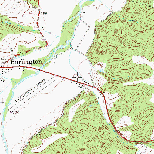 Topographic Map of Burlington Volunteer Fire Department Company 44, WV