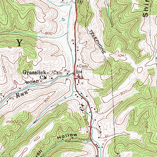Topographic Map of Southern Jackson Volunteer Fire Department, WV